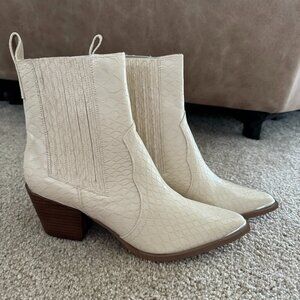 Women's White Western Booties